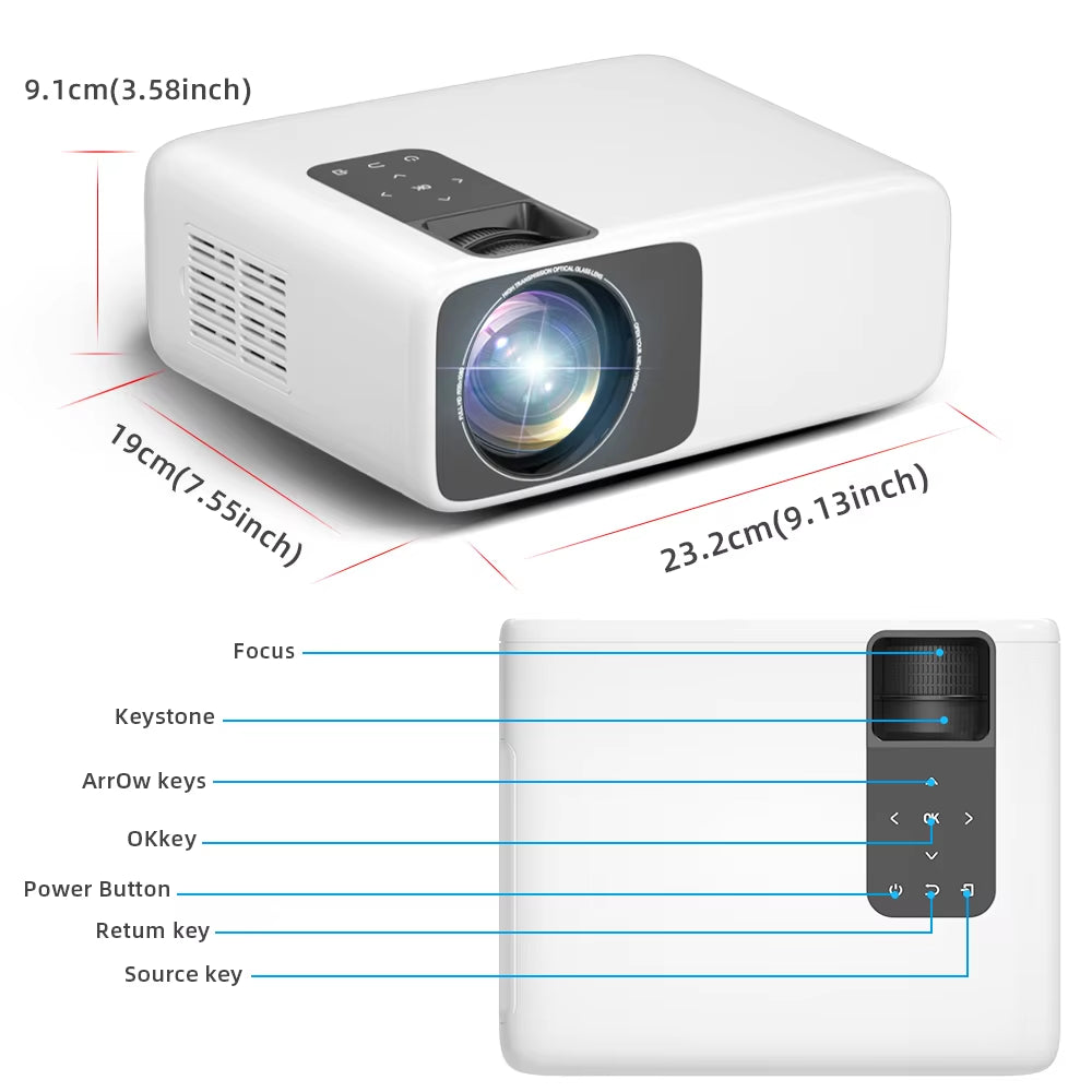 Projector Td93Pro Full HD Video 1080P Proyector Android Wifi Projector Home Media Player Video TD93 Pro Projetor