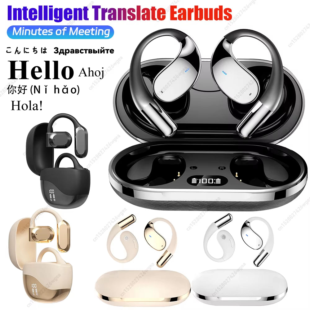 Wireless Simultaneous Interpreter Translation Headphones Business Instant Voice Translator Earphone Languages Translator Earbuds