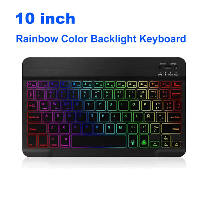 Mini Bluetooth Keyboard Wireless Keyboard 10Inch Backlit Keyboard Backlight Touchpad Keyboard for IOS Android Windows Ipad