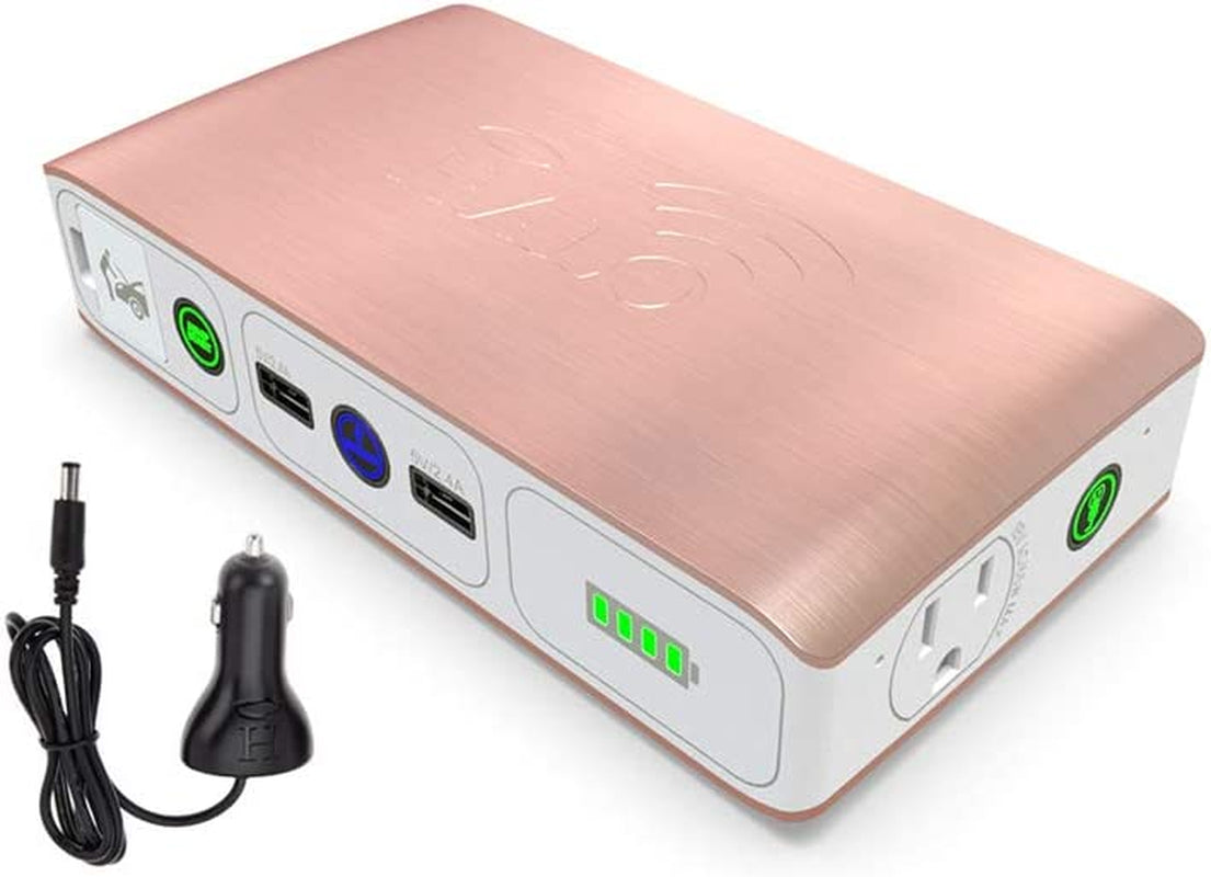 Bolt Wireless Laptop Power Bank - 44400 Mwh Portable Phone Laptop Charger Car Jump Starter with AC Outlet and Car Charger, Rose Gold