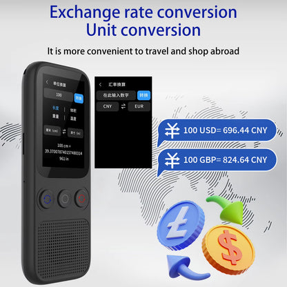 S80 Language AI Translator Device with 138 Languages Voice Translating 17 Offline Translation Simultaneous Interpretation