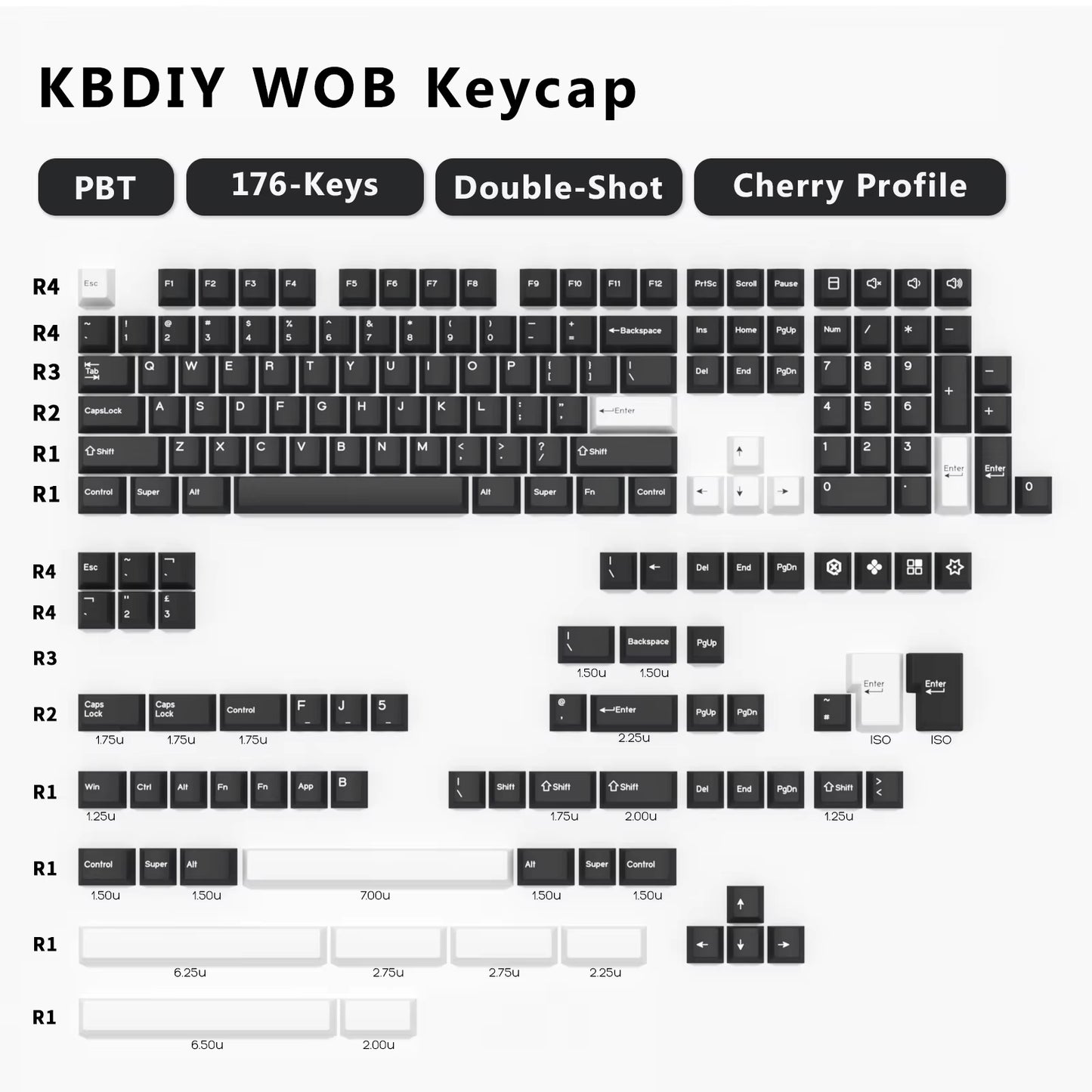 176 Keys/Set Cherry Profile PBT GMK Nautilus Keycaps Double Shot Blue for Mechanical Keyboard Keycap Custom ISO Keys 7U